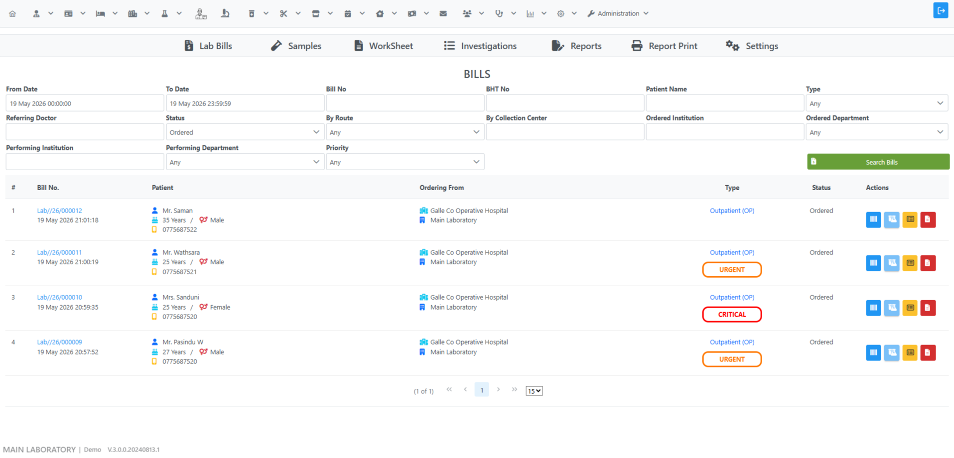 LIMS Dashboard